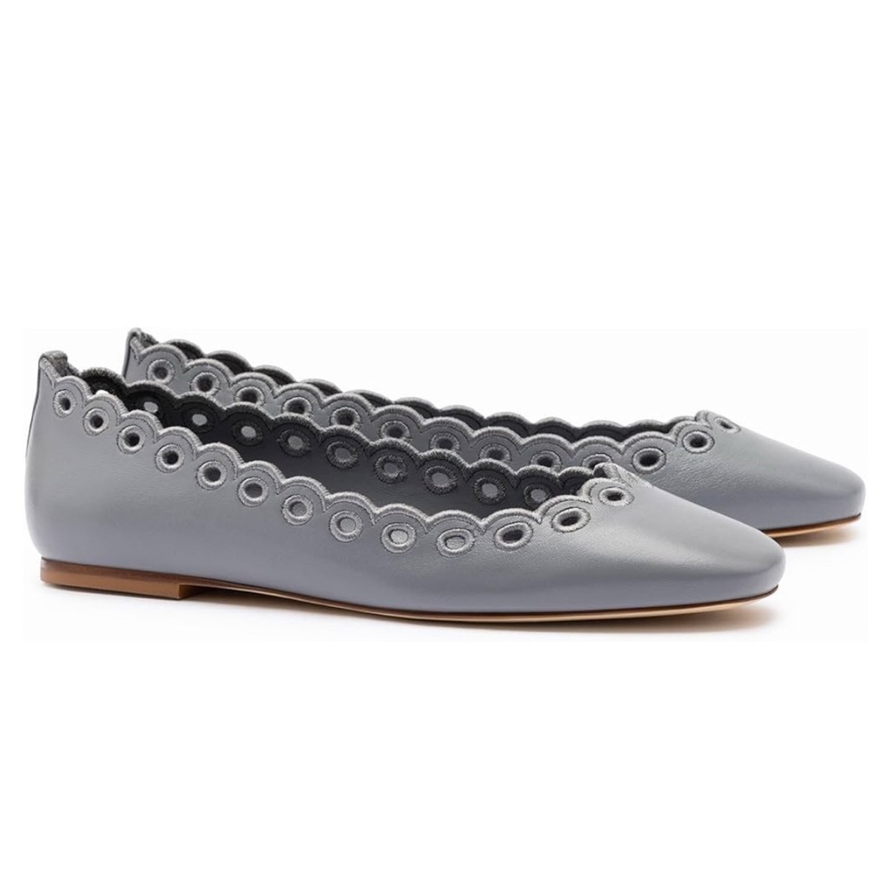 New Larroudé Meghan Broderie Ballet Flats